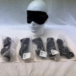 x5 XGO Black Blindfolds 100% Polyester One Size Made in USA Sleep Mask Eye Cover