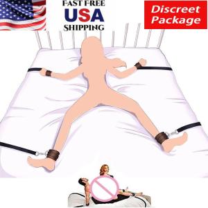Bed Restraint Kit Rope Handcuffs Furry Cuffs Strap Sex Wrists Ankle for Roleplay