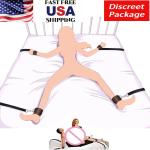 Bed Restraint Kit Rope Handcuffs Furry Cuffs Strap Sex Wrists Ankle for Roleplay