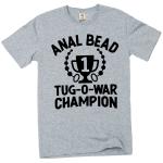 Funny Anal bead tug-o-war Champion T-shirt Humorous adult Tee shirt