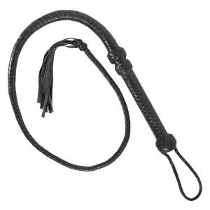 Genuine Leather Bull Whip 3 Feet Long 12 Plaits Heavy Duty Bullwhip Black Whip