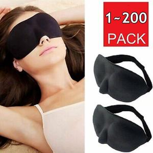 1-200PCS Travel 3D Eye Mask Sleep Soft Padded Shade Cover Rest Relax Blindfold