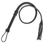 Genuine Leather Bull Whip 3 Feet Long 12 Plaits Heavy Duty Bullwhip Black Whip