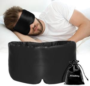 Silk Sleep Mask for Women Men, Mulberry Silk Eye Sleeping Mask & Blindfold with
