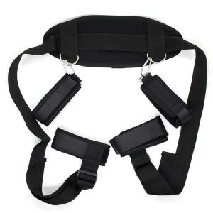 Nylon Bed Restraint Handcuffs Ankle Cuffs Open Leg Straps for Bondage Slave BDSM