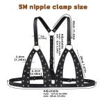 BDSMBondage Restraints Adjustable Harness with Rivets Leather Breast Stimulation
