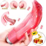 Heating Licking-Tongue-Vibrator-Nipple-Clit-Women-Rechargeable-Toy-use Lubricant