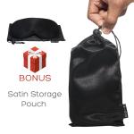 100% PURE SILK SLEEP MASK ADJUSTABLE STRAP BLACK BLINDFOLD COMFORTABLE COVER