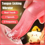 Heating Licking-Tongue-Vibrator-Nipple-Clit-Women-Rechargeable-Toy-use Lubricant