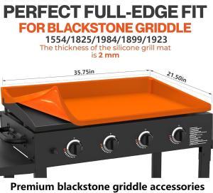 Upgraded Extra-Thick Silicone Griddle Mat for Blackstone  Grill Full-Wrap