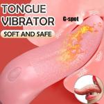 Heating Licking-Tongue-Vibrator-Nipple-Clit-Women-Rechargeable-Toy-use Lubricant