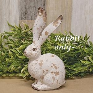 New PRIMITIVE RABBIT SITTING 8.5"H Jackrabbit Farmhouse Cottage Chic Resin AGED
