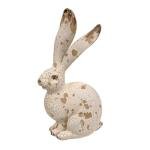 New PRIMITIVE RABBIT SITTING 8.5"H Jackrabbit Farmhouse Cottage Chic Resin AGED