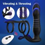 Cordless Prostate Massager Male Waterproof Remote-Vibrators