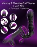 Cordless Prostate Massager Male Waterproof Remote-Vibrators