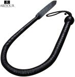 Genuine Black Leather Whip Cow Hide Leather Bull Whip 3 Feet Long 16 Plaits 
