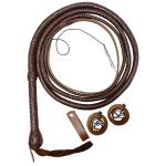 Genuine Kangaroo Hide Leather Bullwhip Brown 04 to 10ft Long 16 Plaits Bull Whip