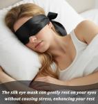 2Pcs Silk Blindfolds for Sleeping, Soft Satin Eye Mask for Sleep Comfortable Bla