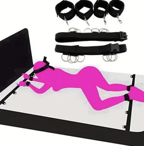 Soft Adjustable Bed Restraint straps sex set - Comfortable BDSM Pleasure toy