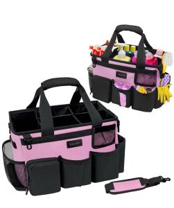 Pink Wearable CleanCaddy Cleaning Organizer Adjustable Shoulder Straps
