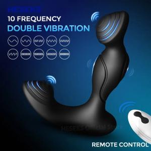 Cordless Prostate Massager Male Waterproof Remote-Vibrators