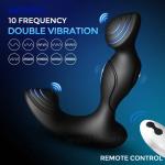 Cordless Prostate Massager Male Waterproof Remote-Vibrators