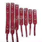 Real Cowhide Leather BDSM Restraints - Cuffs & Collar Set for Wrist, Ankle, Thig