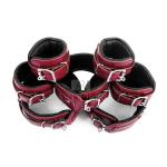 Real Cowhide Leather BDSM Restraints - Cuffs & Collar Set for Wrist, Ankle, Thig