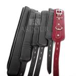 Real Cowhide Leather BDSM Restraints - Cuffs & Collar Set for Wrist, Ankle, Thig