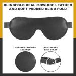 Genuine Leather Eye Mask BDSM, Bondage, Black Leather Padded  Adjustable Mask