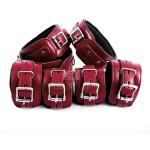 Real Cowhide Leather BDSM Restraints - Cuffs & Collar Set for Wrist, Ankle, Thig