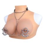 Adjustable Breast Bondage Restraint Chest Wearable SM With Neck Metal NippleClik