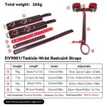 Bondage Restraint Straps Adjustable PU Leather for Testicle & Wrist BDSM Gear