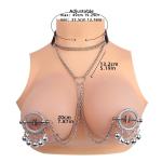 Adjustable Breast Bondage Restraint Chest Wearable SM With Neck Metal NippleClik