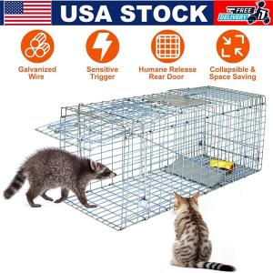 Live Animal Trap Extra Large Rodent Cage Garden Rabbit Raccoon Cat 24"X8"X 7.5"