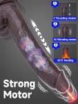 12" Big Black Thrusting Dildo Vibrator - Huge Thick BBC Heated Dildo with Strong