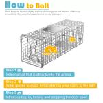 Live Animal Trap Extra Large Rodent Cage Garden Rabbit Raccoon Cat 24"X8"X 7.5"