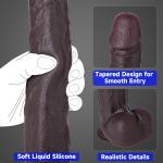 12" Big Black Thrusting Dildo Vibrator - Huge Thick BBC Heated Dildo with Strong