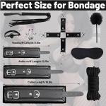 Premium 10PC BDSM Bondage Kit Adult Restraints Set Soft PU Leather Cosplay Black