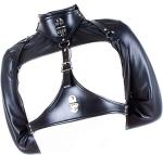 Luxury Black Leather BDSM Restraint Kit: 7-Piece Exposed Nipples & Arm Sleeves