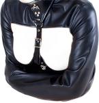 Luxury Black Leather BDSM Restraint Kit: 7-Piece Exposed Nipples & Arm Sleeves