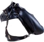 Luxury Black Leather BDSM Restraint Kit: 7-Piece Exposed Nipples & Arm Sleeves
