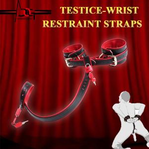 Bondage Restraint Straps Adjustable PU Leather for Testicle & Wrist BDSM Gear