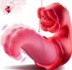 Elegant Rose Toy - Realistic Tongue Vibrator for Couples & Women’s Pleasure