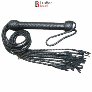 Genuine Real Leather Flogger Bull Hide Leather Flogger whip 09 Braided Falls