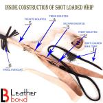 Real Kangaroo Hide Leather Shot Loaded Snake Whip 4, 5, 6 & 8 Foot 12 Plaits 