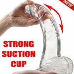 Dildo 8" Lifelike Big Real Dong Suction Cup Waterproof Women Toys Use Lubricant