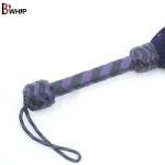 Real Cowhide Suede Leather Flogger 50 Falls Purple Black Heavy Thuddy whip