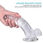 Dildo 8" Lifelike Big Real Dong Suction Cup Waterproof Women Toys Use Lubricant
