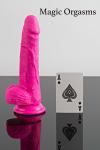 Realistic Massage Suction Cup Pink Soft Dildo8” for Woman with Free Lube